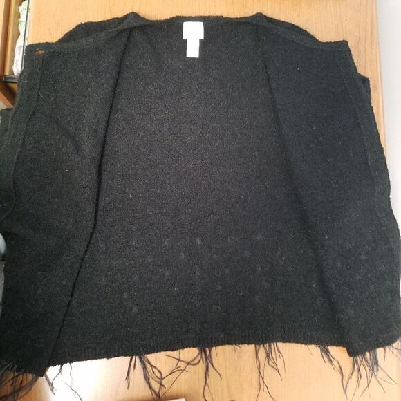 💕Chico's 0 black and feather cardigan. - Picture 5 of 8